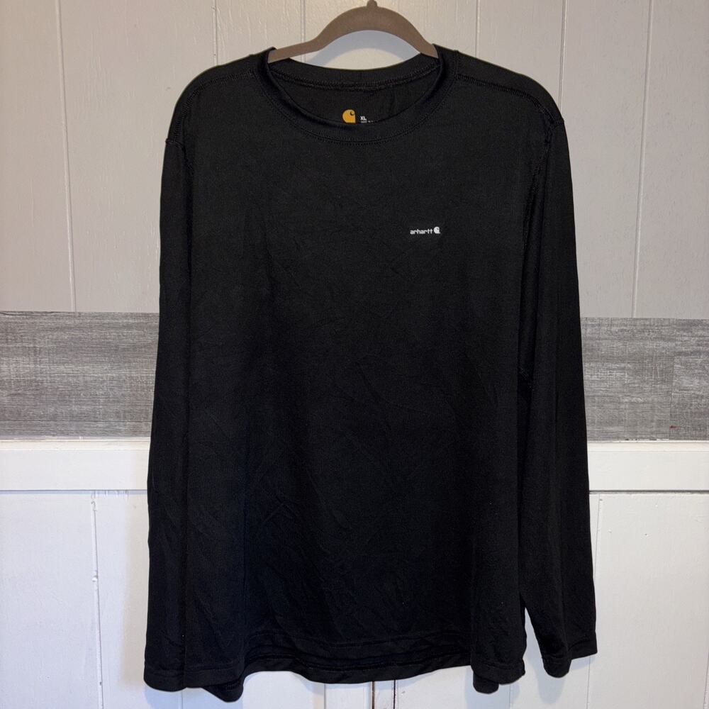 Carhartt Mens Layering Sz XL Long Sleeve Relaxed Fit Shirt Black